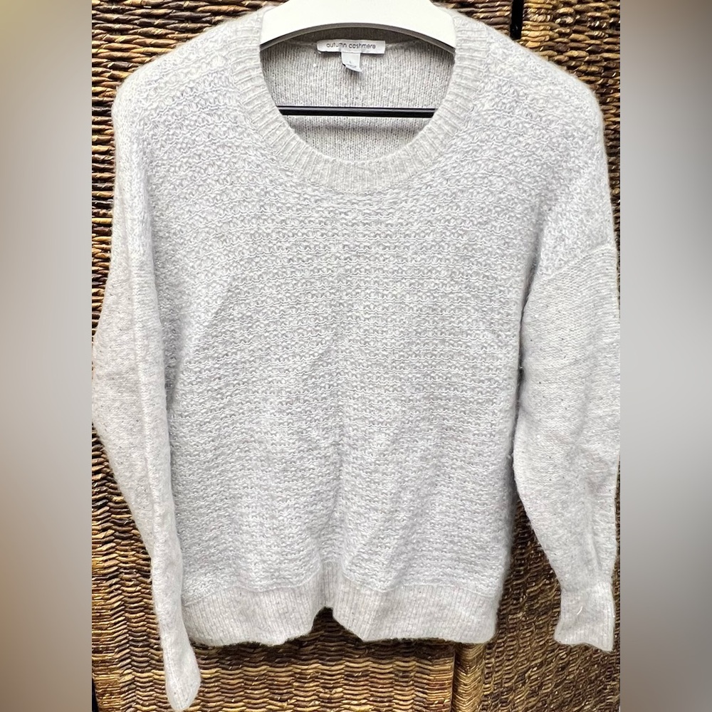 Autumn Cashmere‎ Gray Sweater-Sequin woven, Size: Large